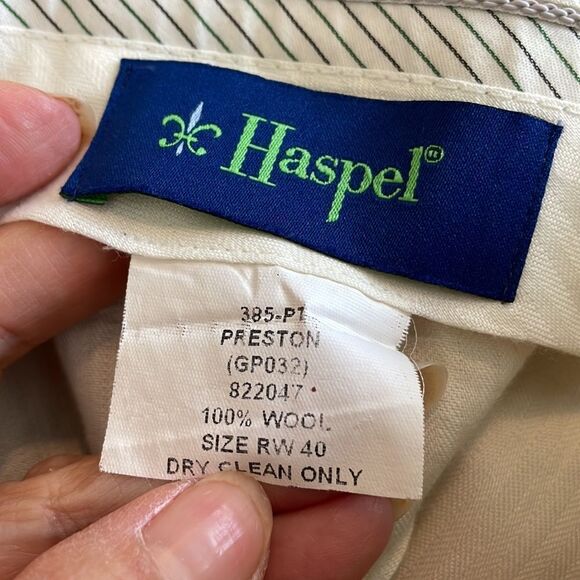 Haspel light brown wool pleat front “Preston” dress pants - Picture 6 of 6